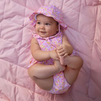 Baby Girls Pink Floral Bodysuit Set