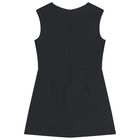 Girls Black Diamante Logo Dress, 1, hi-res