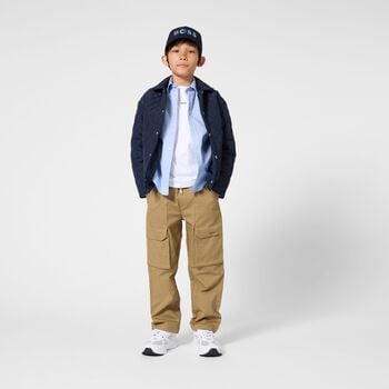 Boys Beige Logo Trousers