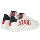 Boys White Logo Trainers, 1, hi-res
