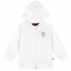 Younger Boys White Logo Zip Up Top, 1, hi-res