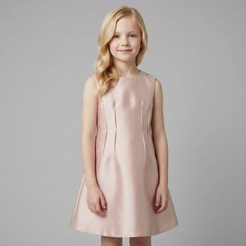 Girls Pink Satin Dress Skirt