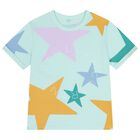 Girls Green Stars Logo T-Shirt, 1, hi-res