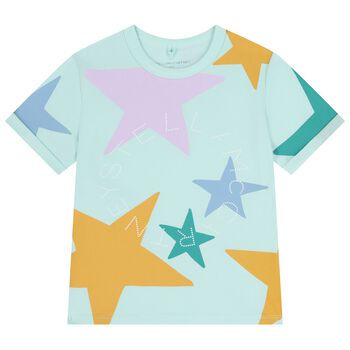 Girls Green Stars Logo T-Shirt