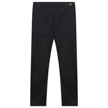 Girls Black Velvet Leggings
