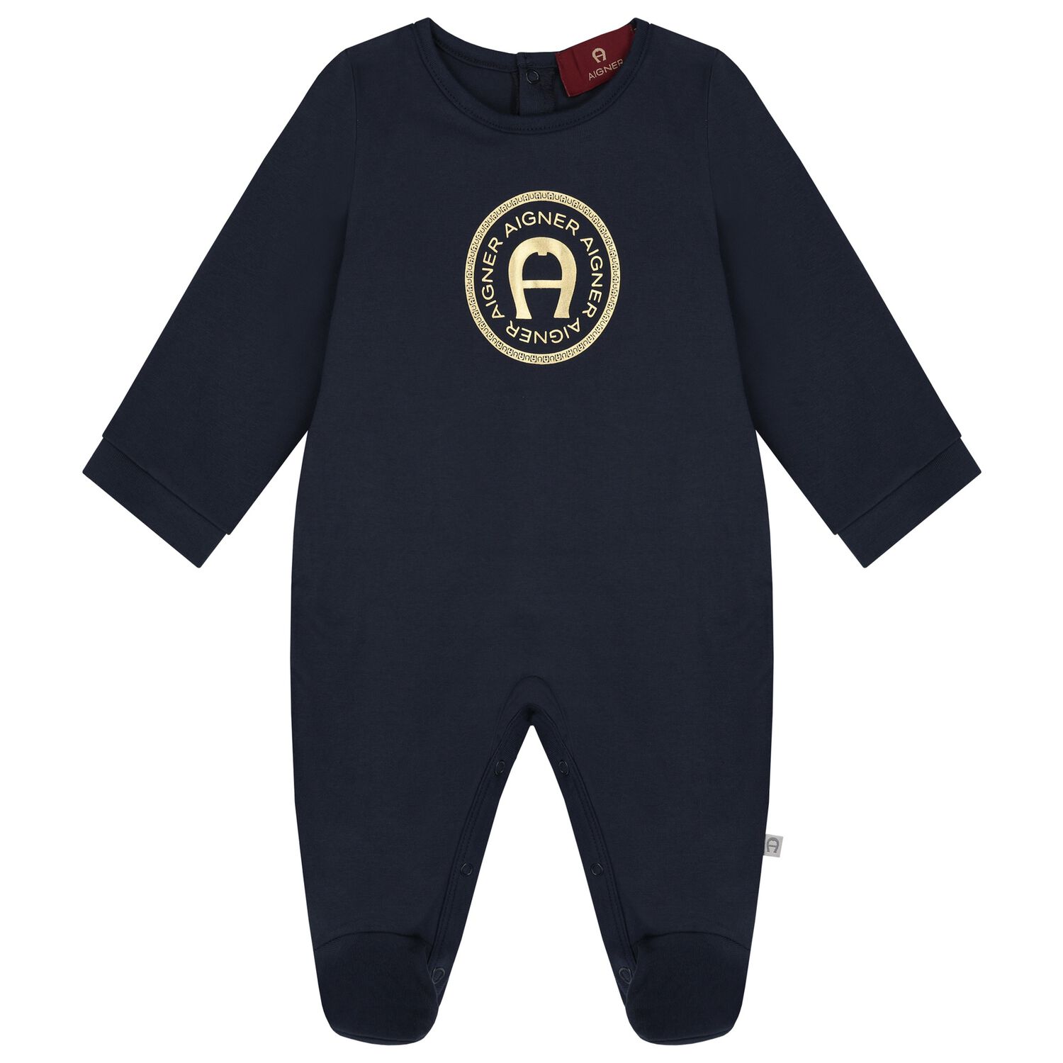 Baby Boys Navy Blue Logo Babygrow, 3, hi-res