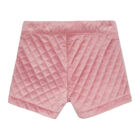 Girls Pink Velvet Shorts, 1, hi-res