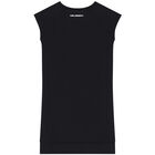 Girls Black Logo Dress, 2, hi-res