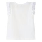 Girls White Tulle Flower T-Shirt, 1, hi-res
