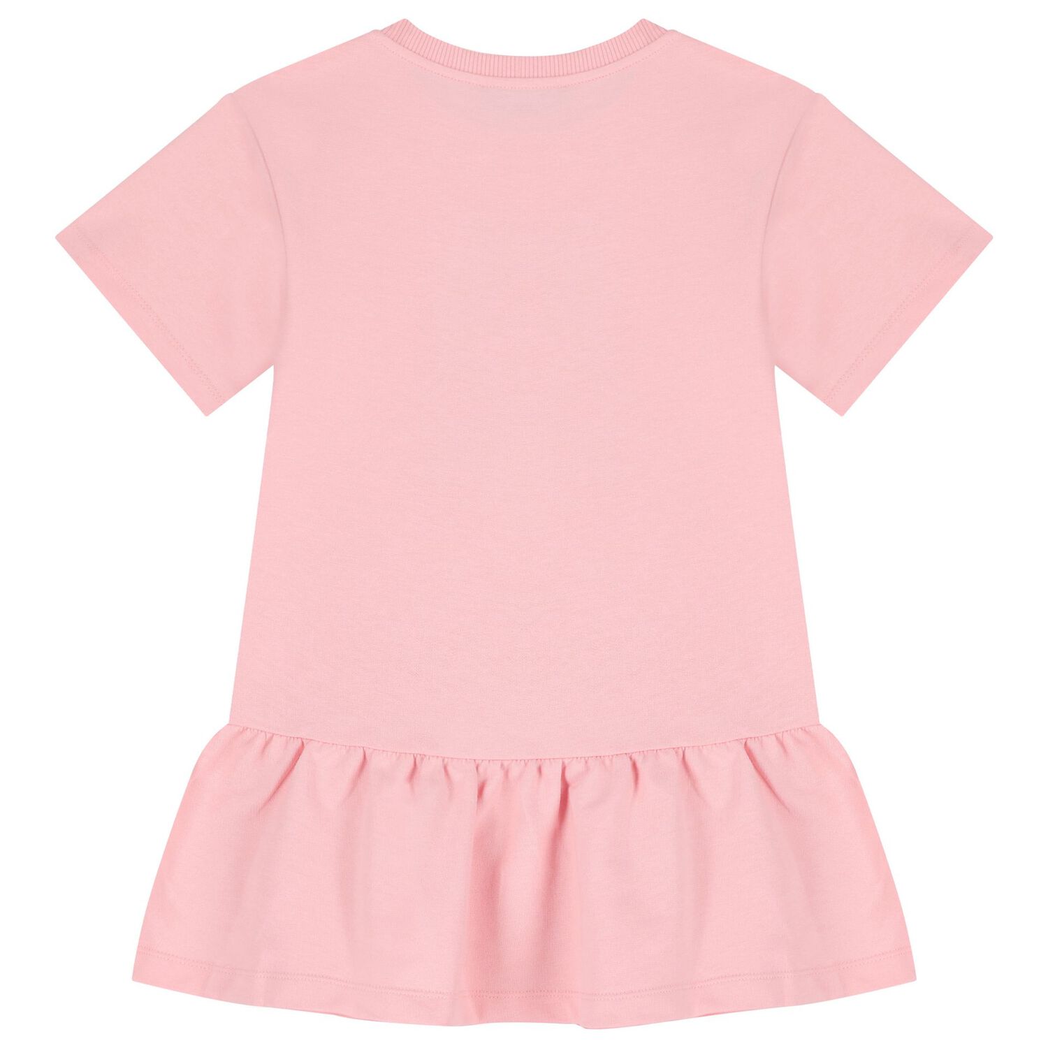 Girls Pink Teddy Bear Logo Dress, 3, hi-res