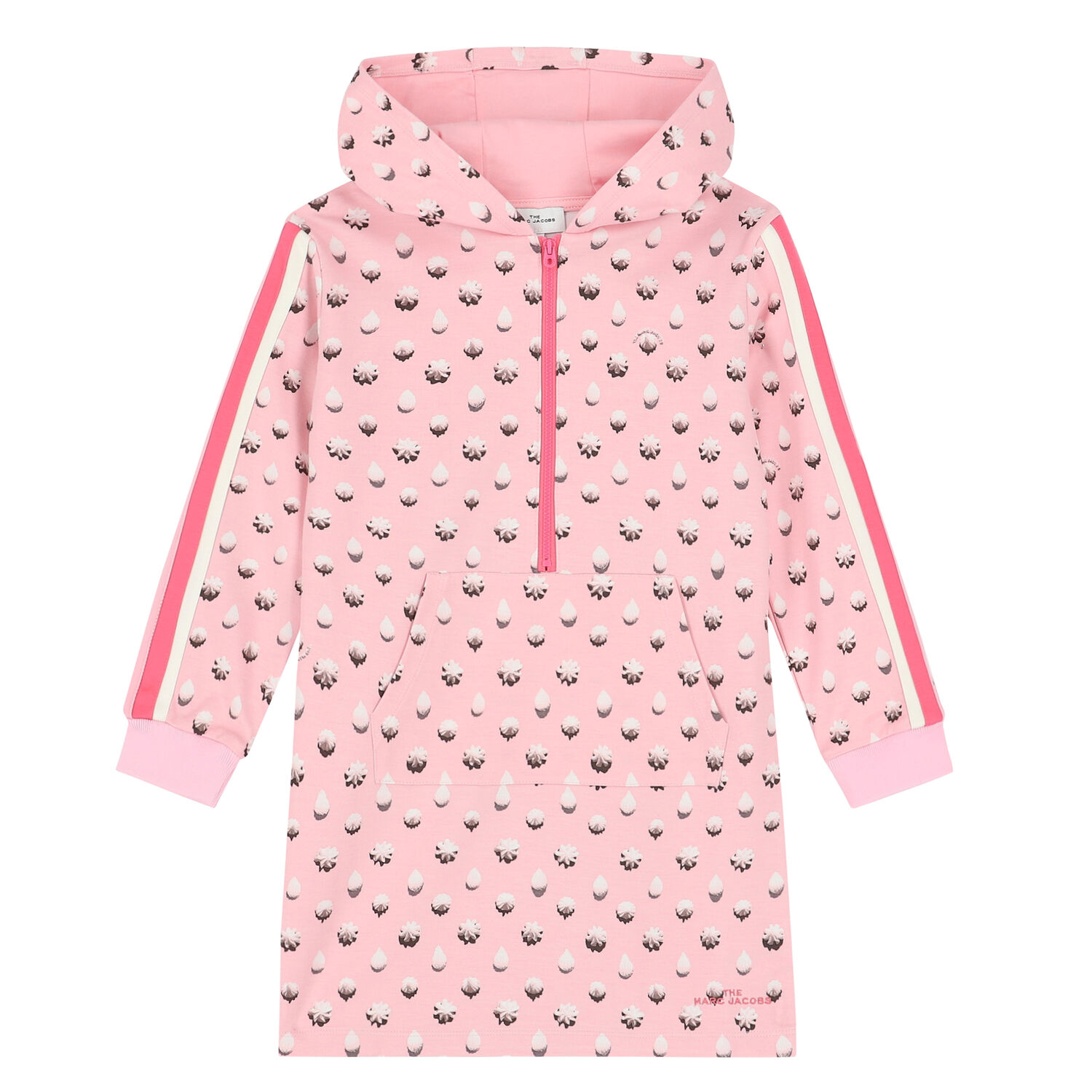 Girls Pink Printed Dress, 1, hi-res