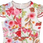 Girls Pink & Red Embroidered Floral Dress , 1, hi-res