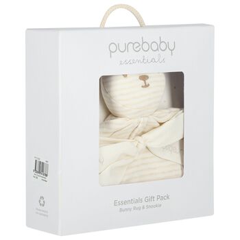 White & Beige Comforter & Blanket Gift Set