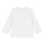 Younger White Teddy Bear Logo Long Sleeve Top, 1, hi-res