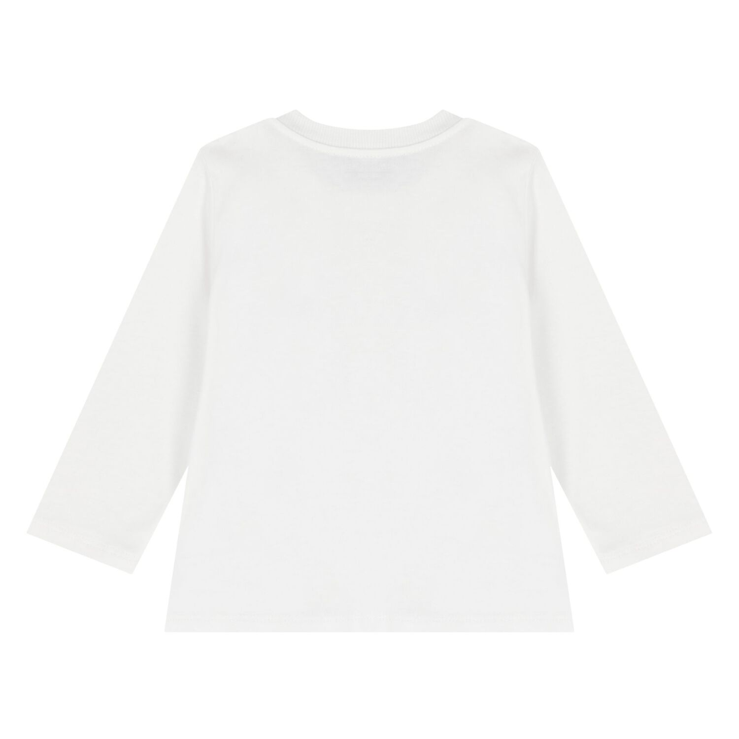 Younger White Teddy Bear Logo Long Sleeve Top, 1, hi-res