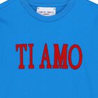 Girls Blue Embroidered Jersey T-Shirt, 1, hi-res