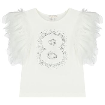 Girls White 8th Birthday T-Shirt