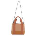 Girls Brown Leather Logo Tote Bag, 1, hi-res