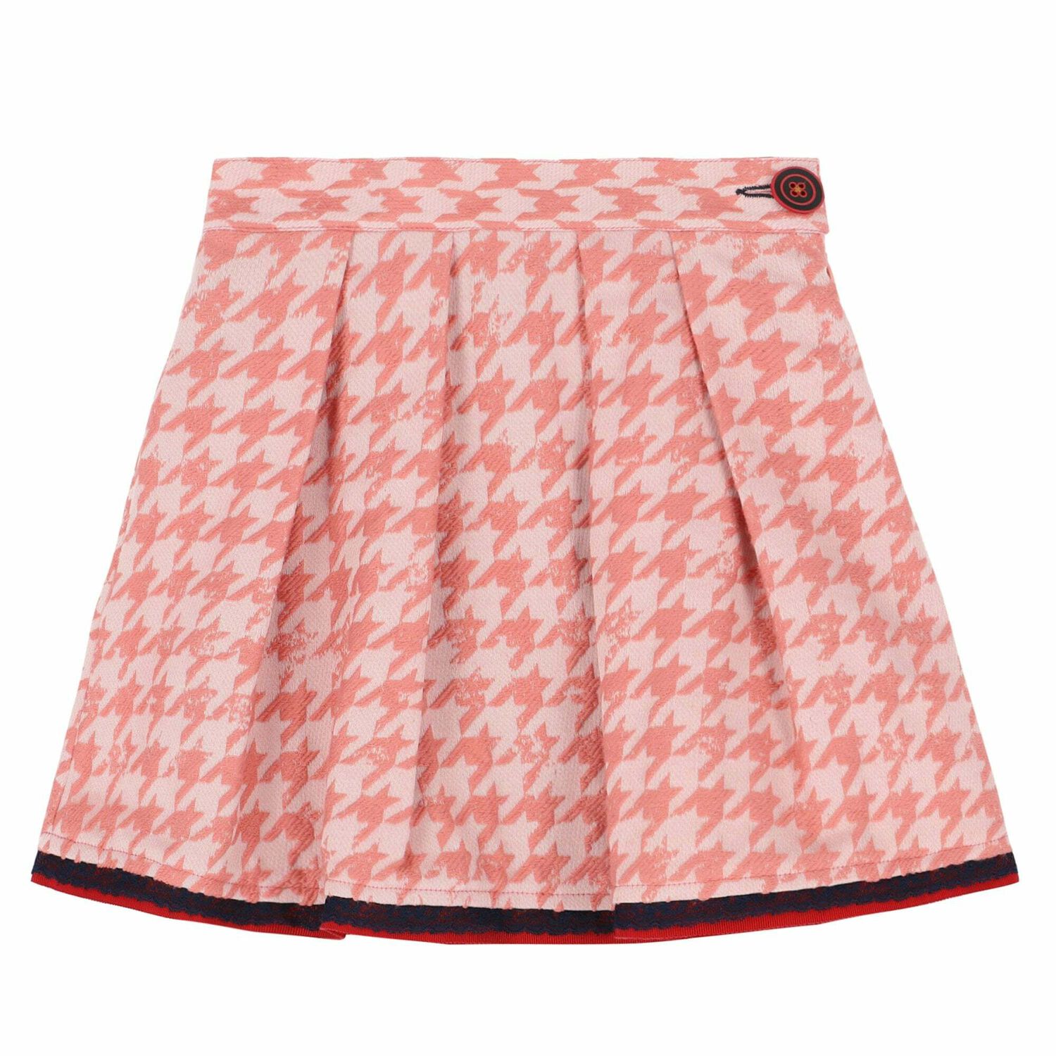 Girls Pink Houndstooth Skirt, 1, hi-res image number null