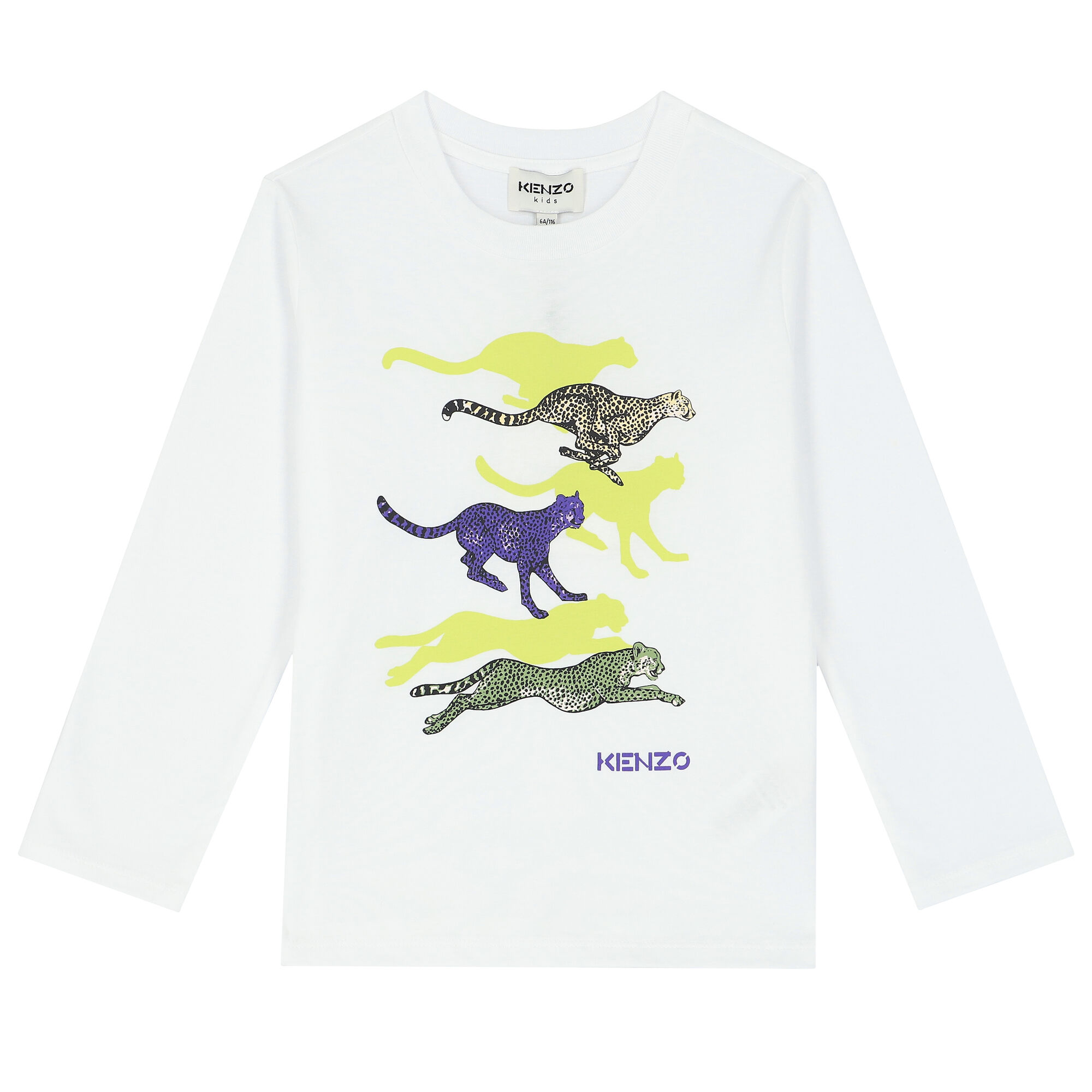 KENZO KIDS Boys White Cheetah T Shirt Junior Couture UK