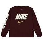 Boys Burgundy Logo Long Sleeve Top, 2, hi-res