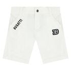 Younger Boys White Logo Shorts, 1, hi-res