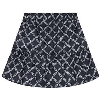 Girls Navy Blue Logo Skirt