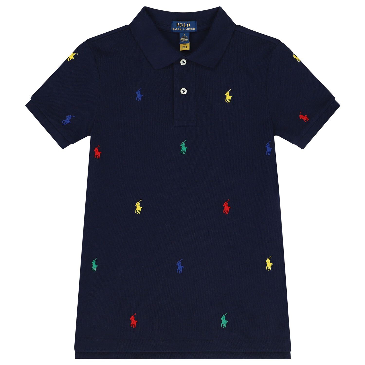 Boys Navy Blue Logo Polo Shirt, 1, hi-res