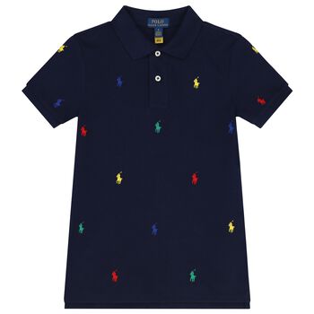 Boys Navy Blue Logo Polo Shirt