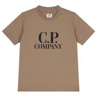 Boys Beige Logo T-Shirt , 2, hi-res
