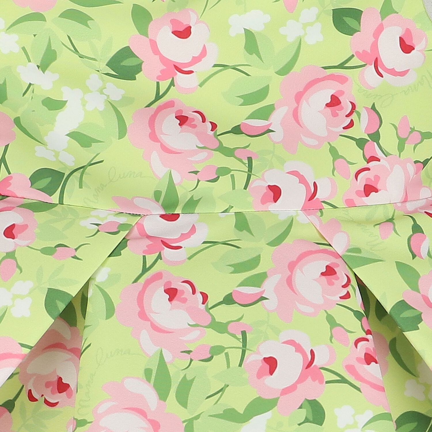 Girls Green Floral Dress, 1, hi-res