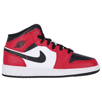 Red & White Air Jordan 1 Mid Trainers