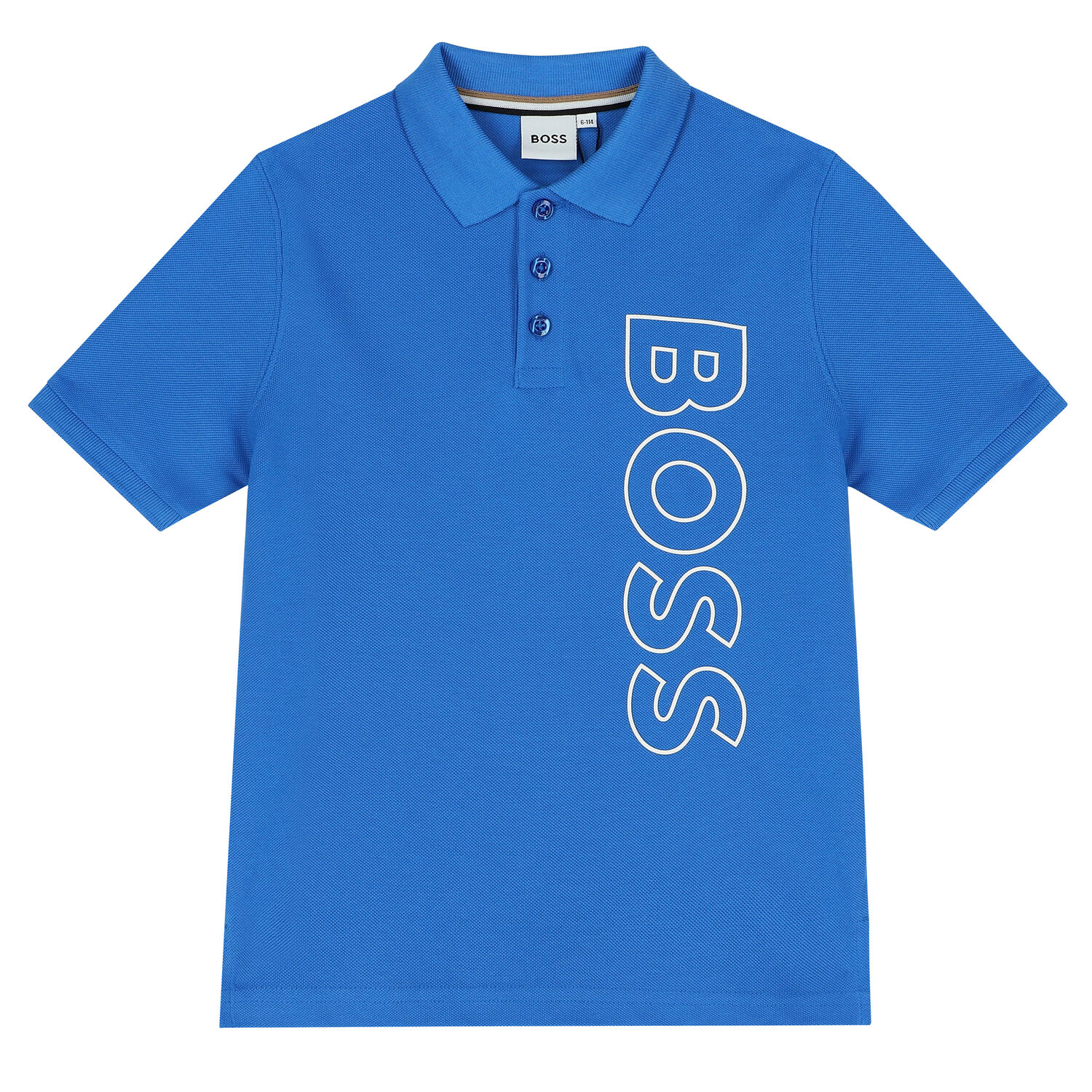 Boys Blue Logo Polo Shirt, 2, hi-res