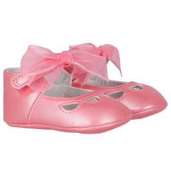 Baby Girls Pink Bow Pre Walker Shoes