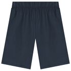 Boys White & Navy Blue Logo Pyjamas, 1, hi-res