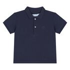 Younger Boys Navy Logo Polo Shirt, 4, hi-res