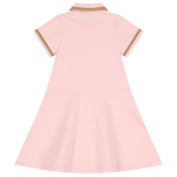 Girls Pink & Beige Polo Dress