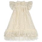 Girls Beige Lace Sequin Christina Dress, 1, hi-res