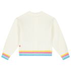 Girls Ivory Embroidered Sequin Knitted Cardigan, 1, hi-res