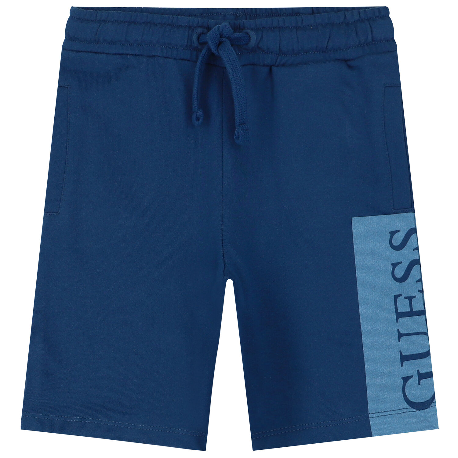 Boys Navy Blue Logo Shorts, 2, hi-res
