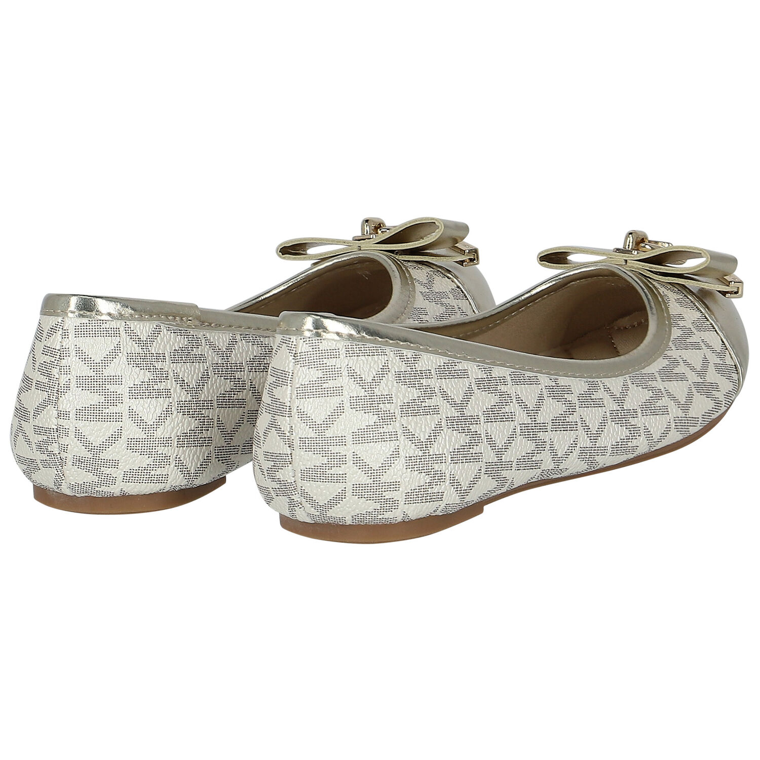 Girls Gold Logo Ballerina Shoes, 1, hi-res image number null