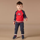 Boys Navy & Red Logo Tracksuit, 1, hi-res
