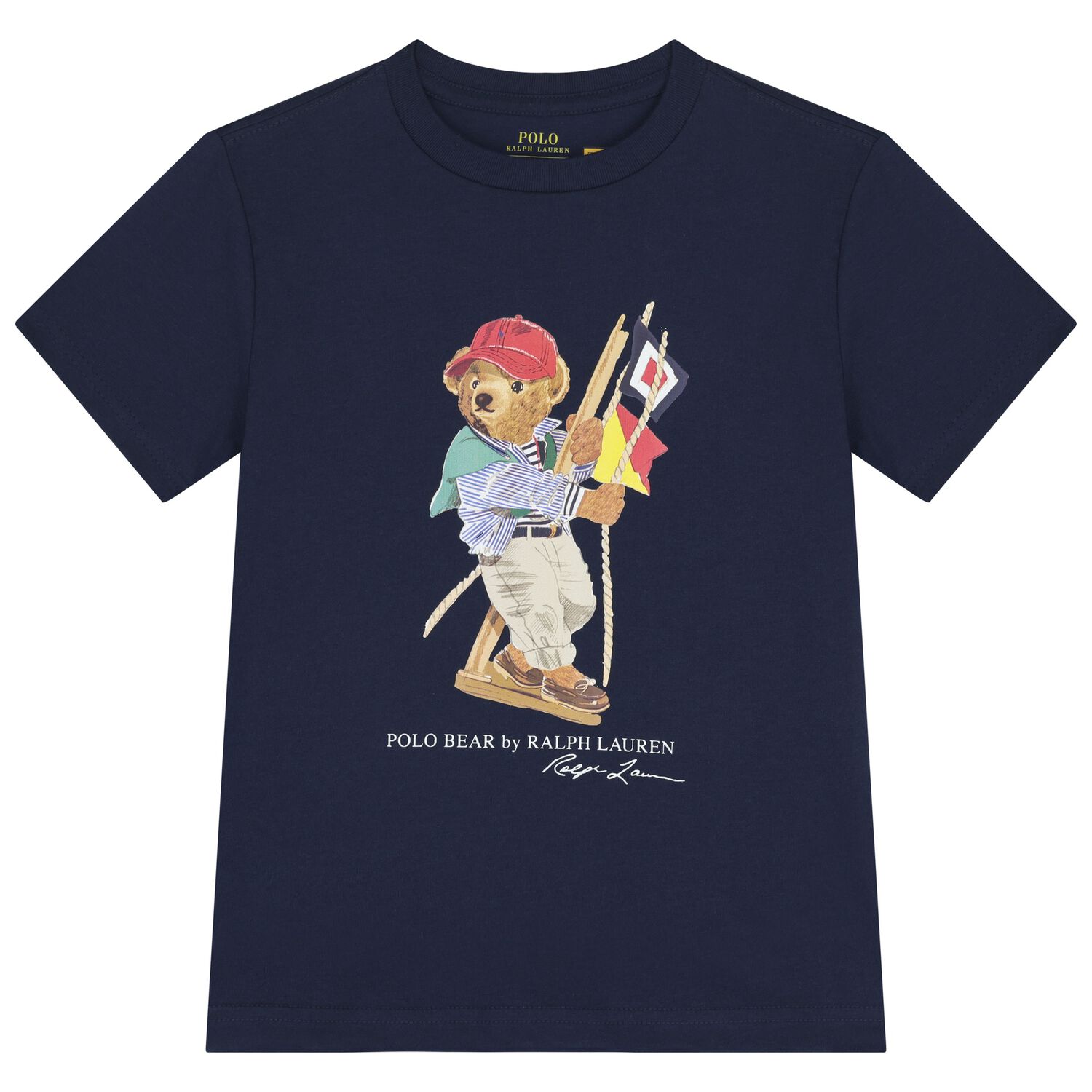 Boys Navy Blue Teddy Bear T-Shirt, 1, hi-res