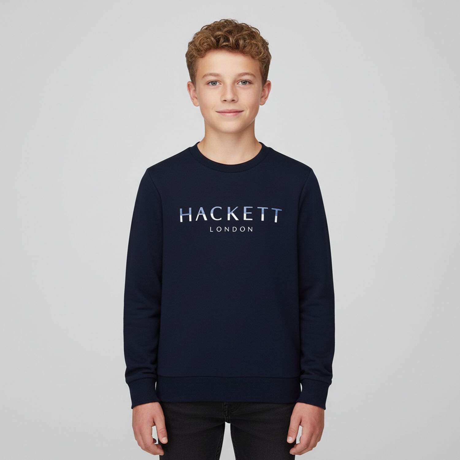 Boys Navy Blue Logo Sweatshirt, 1, hi-res image number null