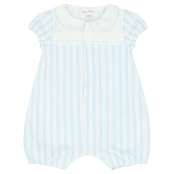 Baby Boys Blue & White Striped Romper