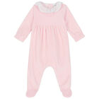 Baby Girls Pink Logo Babygrow, 1, hi-res