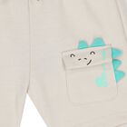 Younger Boys Beige Dinosaur Shorts, 2, hi-res