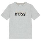 Boys Grey Logo T-Shirt, 4, hi-res