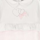 Baby Girls White & Pink Babygrow, 1, hi-res