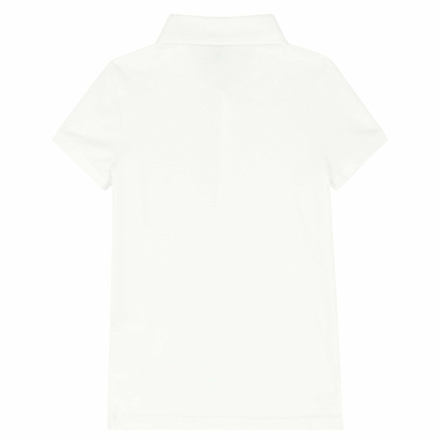 Girls White Logo Polo Shirt, 1, hi-res